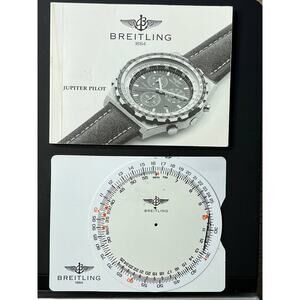 Breitling 1884 Jupiter Pilot Instruction Manual Booklet & Slide Rule Card Only